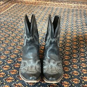 Black Leather Ankle Boots